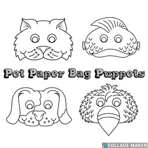 Marionnettes en sac en papier pour animaux de compagnie