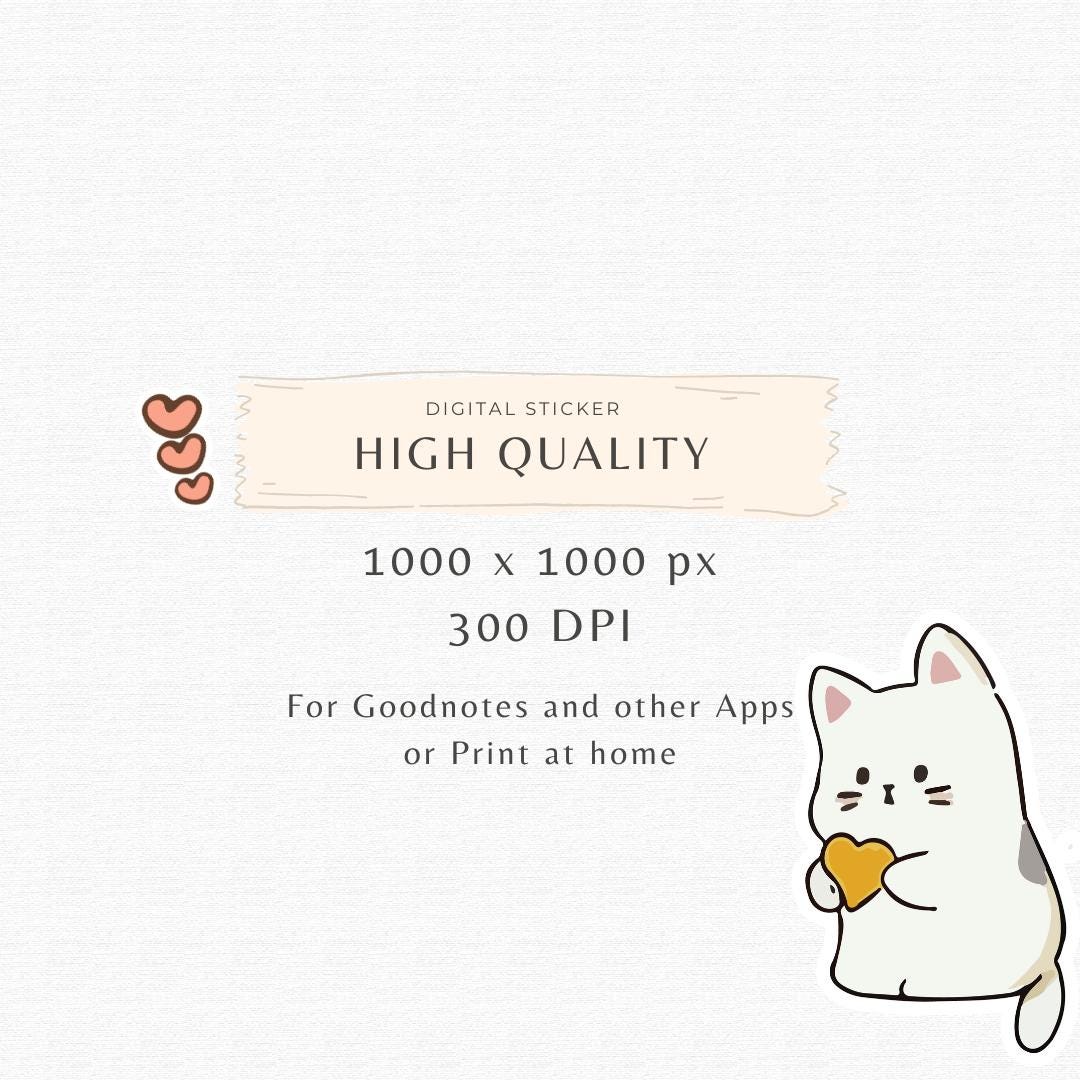 Kawaii Cat Digital Stickers, Pastel Planner Clipart, Cozy Minimalist ...