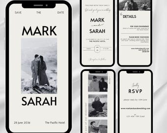 Modern Animated Wedding Invitation Video Template (Digital Download)