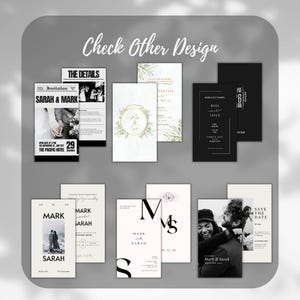 Minimalist Black Electronic Wedding Invitation: Editable Video Digital Invite (Timeless Theme, Canva Template) image 9