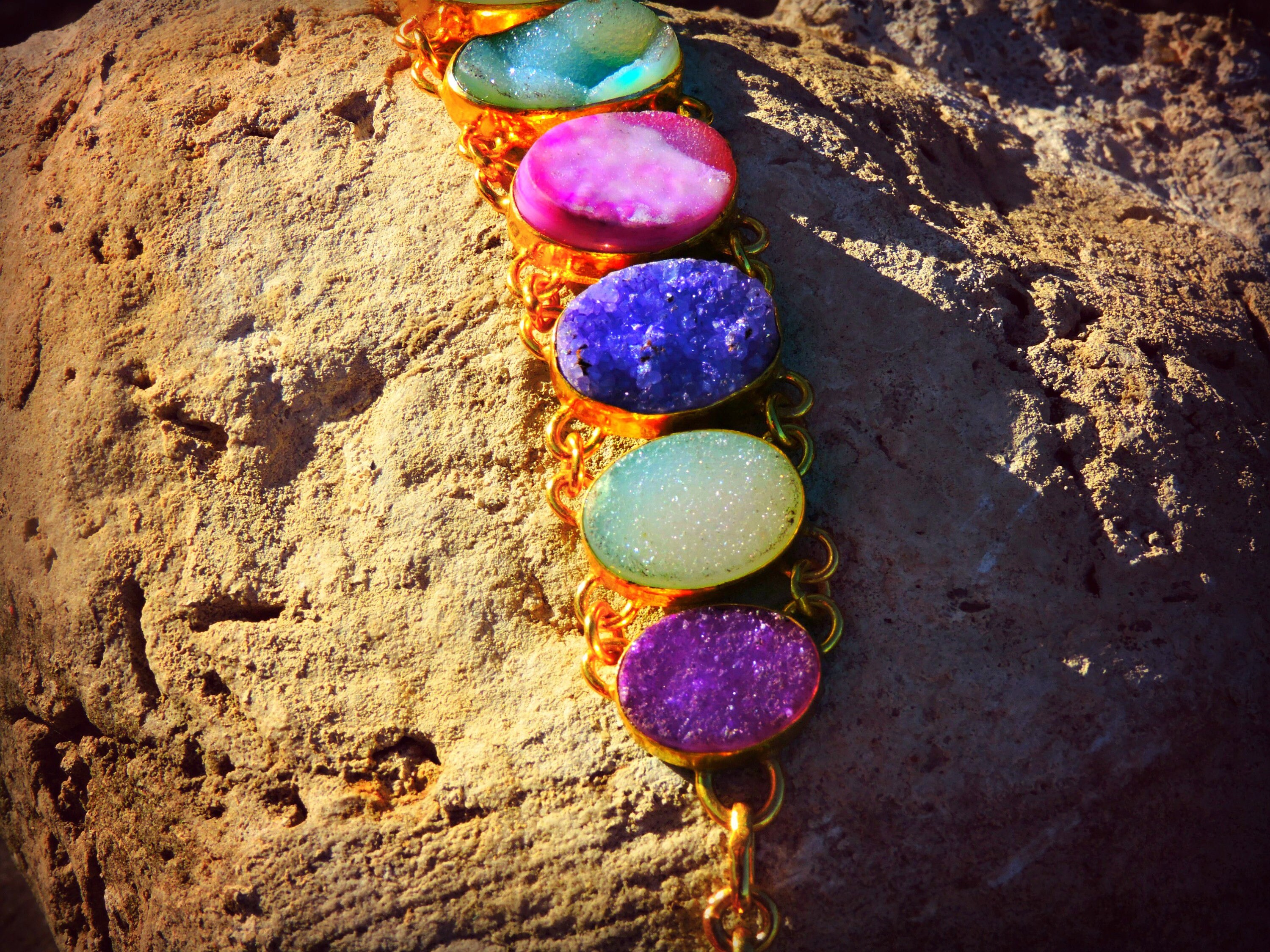 Couture Cotton Candy Colored Gemstone Druzy Gold Vermeil Etsy