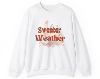 Cozy Fall Sweater Weather Unisex Heavy Blend™ Crewneck Sweatshirt, Autumn Sweatshirt, Warm Fall Jumper, Comfy Sweater, Pullover Hoodie