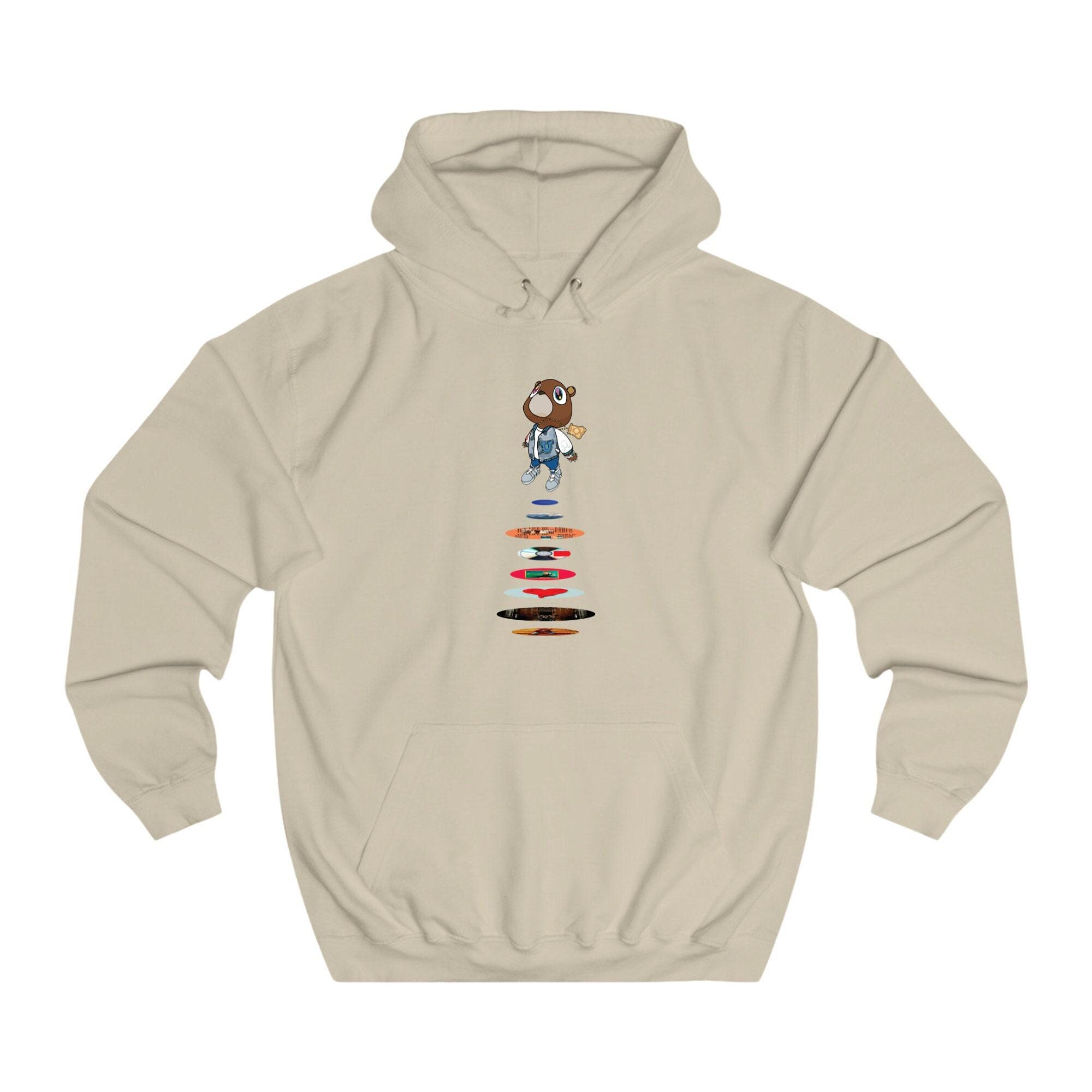 Af Kanye West Neu Dropout Bär Bestickt Heather Grau Kapuzenpulli