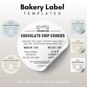 Editable Bakery Label | Cottage Food Sticker Canva Template | Printable Label for Baking Business | Vintage Bakery Template