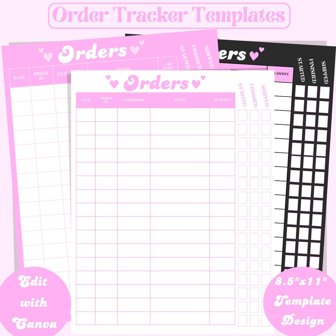 Bakery Order Tracker Template Printable Cake Order Tracker Digital ...