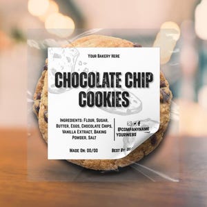 Cottage Food Label Canva Templates | Editable Cottage Bakery Labels Bundle | Cookie Label | Cupcake Pastry Bread Sourdough Label Templates