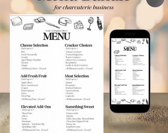 Charcuterie Preisliste Vorlage Bundle | Mobile Charcuterie Business Menü | Canva Digitaler Download