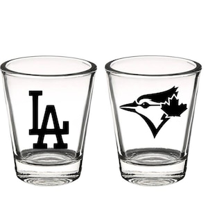 Aangepast borrelglas College & Pro Team-logo | Gepersonaliseerde cadeau voor sportfan | Bedrukte barbenodigdheden