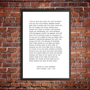 Walt Whitman Instant Download Printable Quote 'This Is What You Shall Do' Digital Literature American Poetry 'Leaves Of Grass' Poster Print