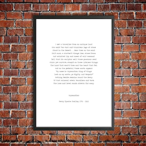 Percy Shelley 'Ozymandias' Instant Printable Poetry Poster Digital Download Literature Gift Breaking Bad Print Walter White Quote Heisenberg image 1