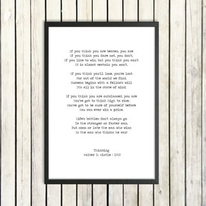 以下が含まれることがあります： 思考と成功についての白黒の印刷可能な引用。引用は「自分が負けたと思っているなら、あなたは負けているのだ... すべては心の状態にある。」と書いてある。この引用は、1905 年のウォルター・D・ウィントルによるものである。