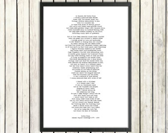 Samuel Taylor Coleridge Instant Printable Poem 'Kubla Khan' Instant Download Romantic Poetry Xanadu Print Inspirational Hand Typed Poster