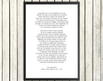 Ralph Waldo Emerson Printable Poem 'The Snow-Storm' Instant Download Vintage Typewriter Font Snow Poster Winter Print Seasonal Poem