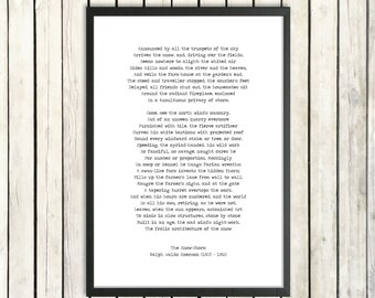 Ralph Waldo Emerson Printable Poem 'The Snow-Storm' Instant Download ...