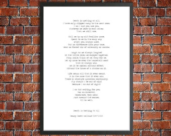 Henry Scott Holland 'All Is Well' Instant Download Printable Poem Bereavement Print Sympathy Gift 'Death Is Nothing' Funeral Reading Eulogy