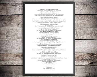 Max Erhmann Printable Poem 'Desiderata' Instant Download Wisdom Poster Graduation Gift Child of the Universe Inspirational Poem Life Quote