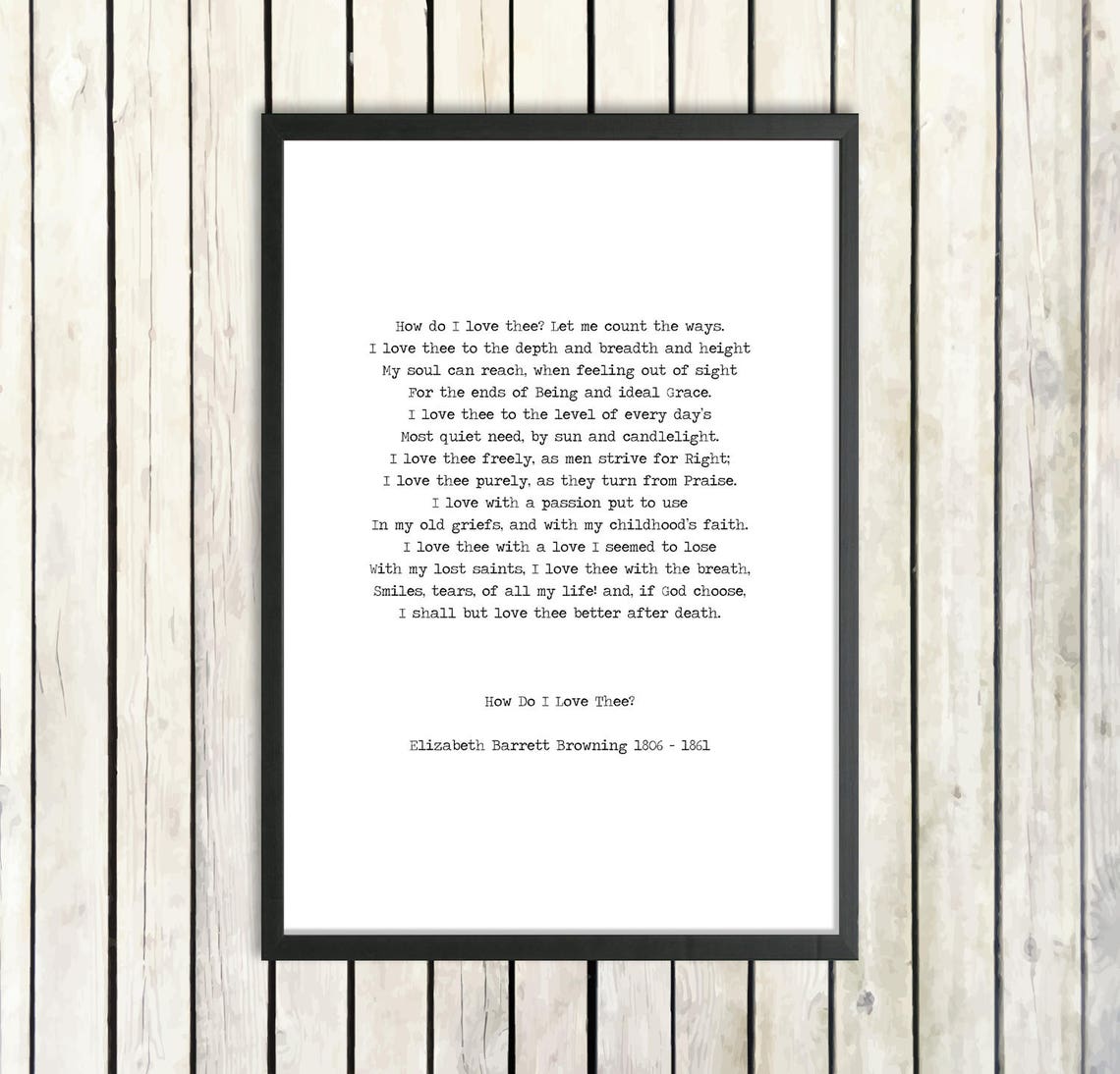 Printable Love Poem 'how Do I Love Thee' Elizabeth Browning Instant ...