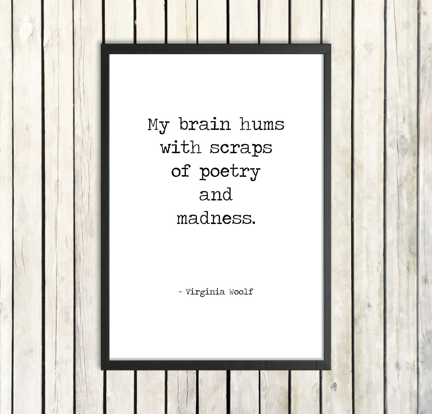 Virginia Woolf Printable Quote 'Poetry and Madness' Etsy