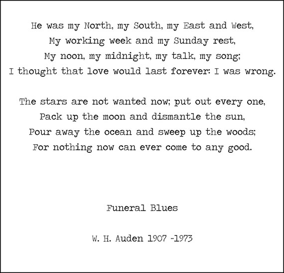 Four Weddings Funeral Poem