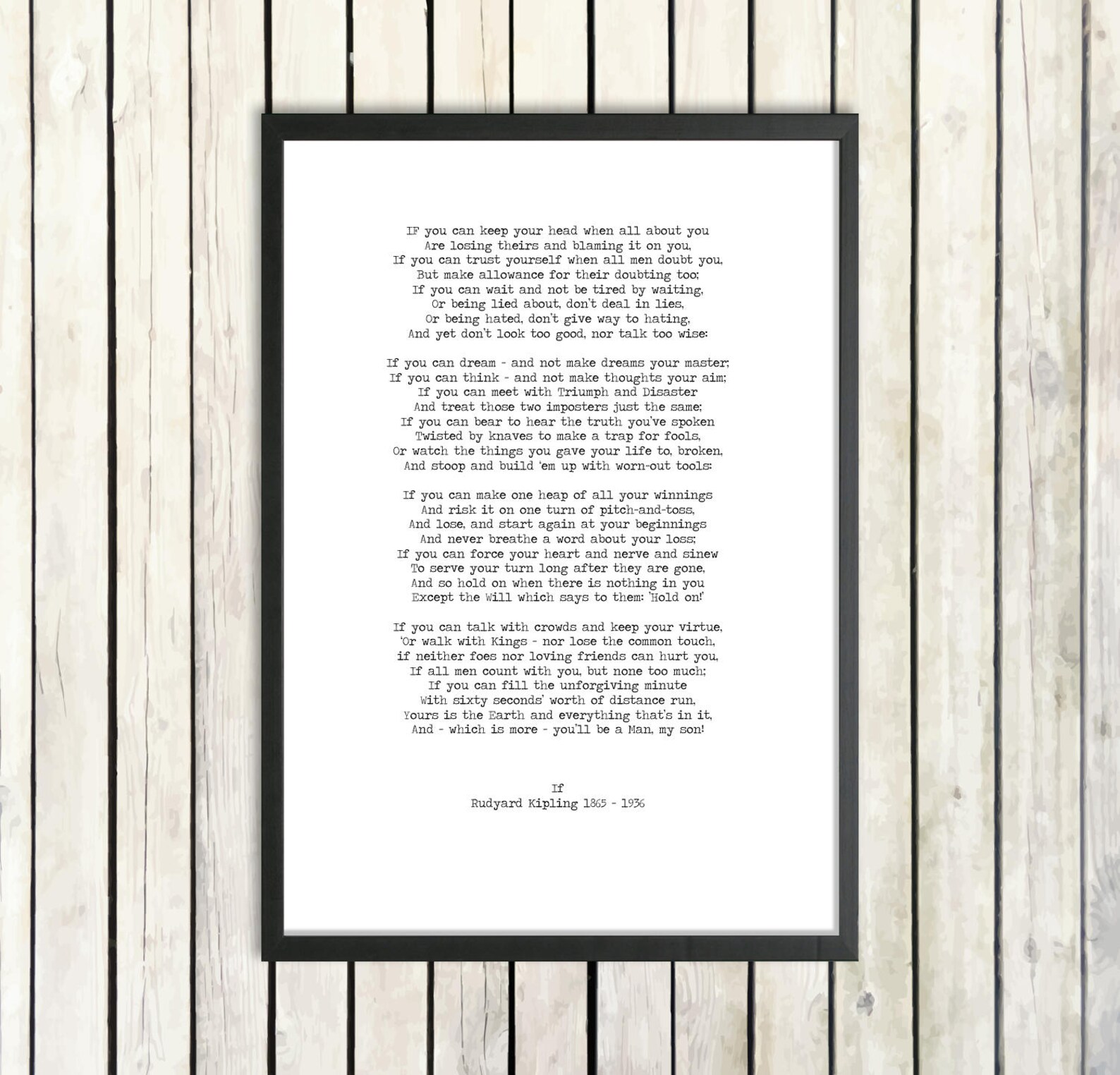 Rudyard Kipling Instant Download 'if - You Will Be A Man, My Son ...
