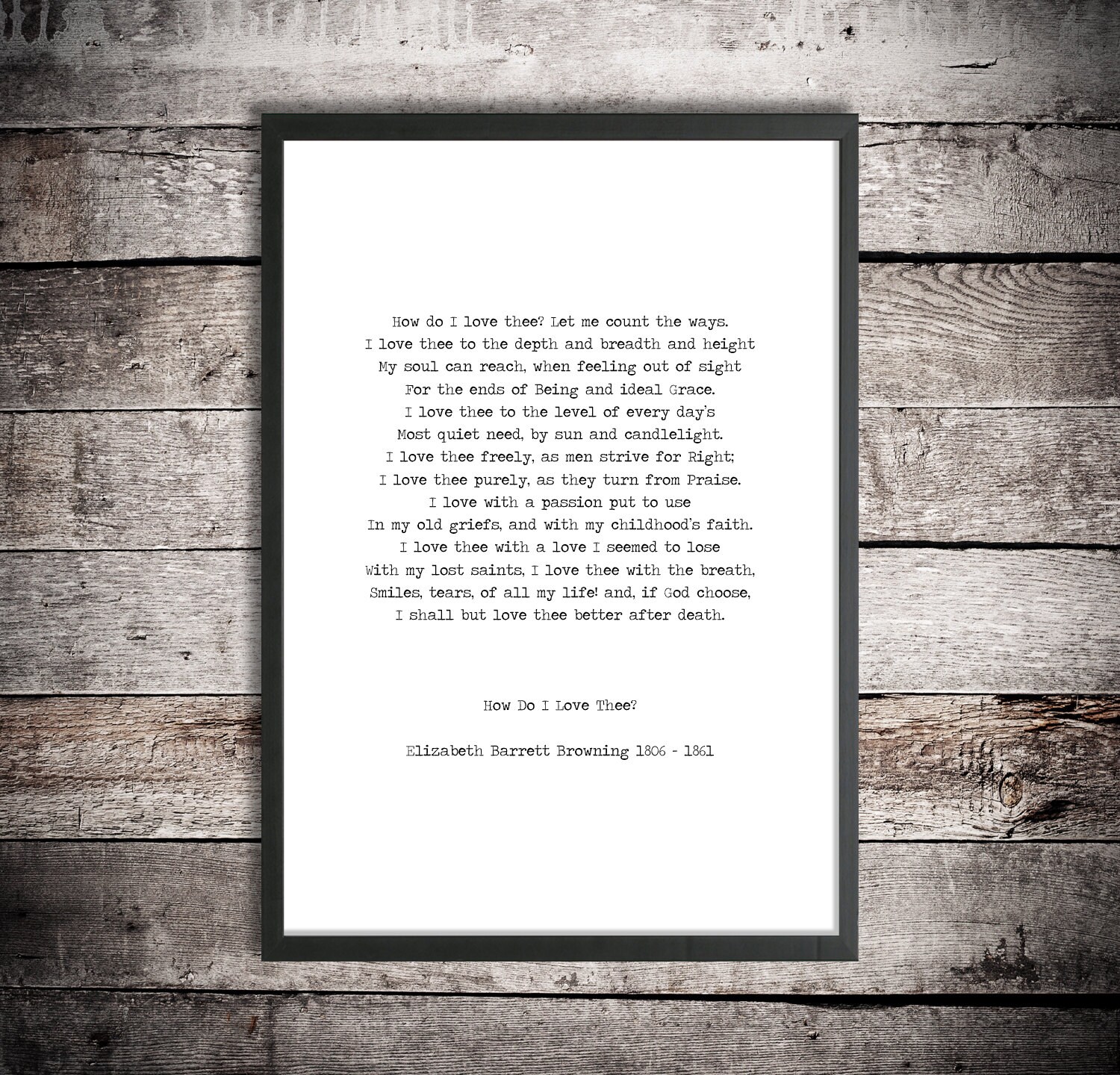 Printable Love Poem 'how Do I Love Thee' Elizabeth Etsy Australia
