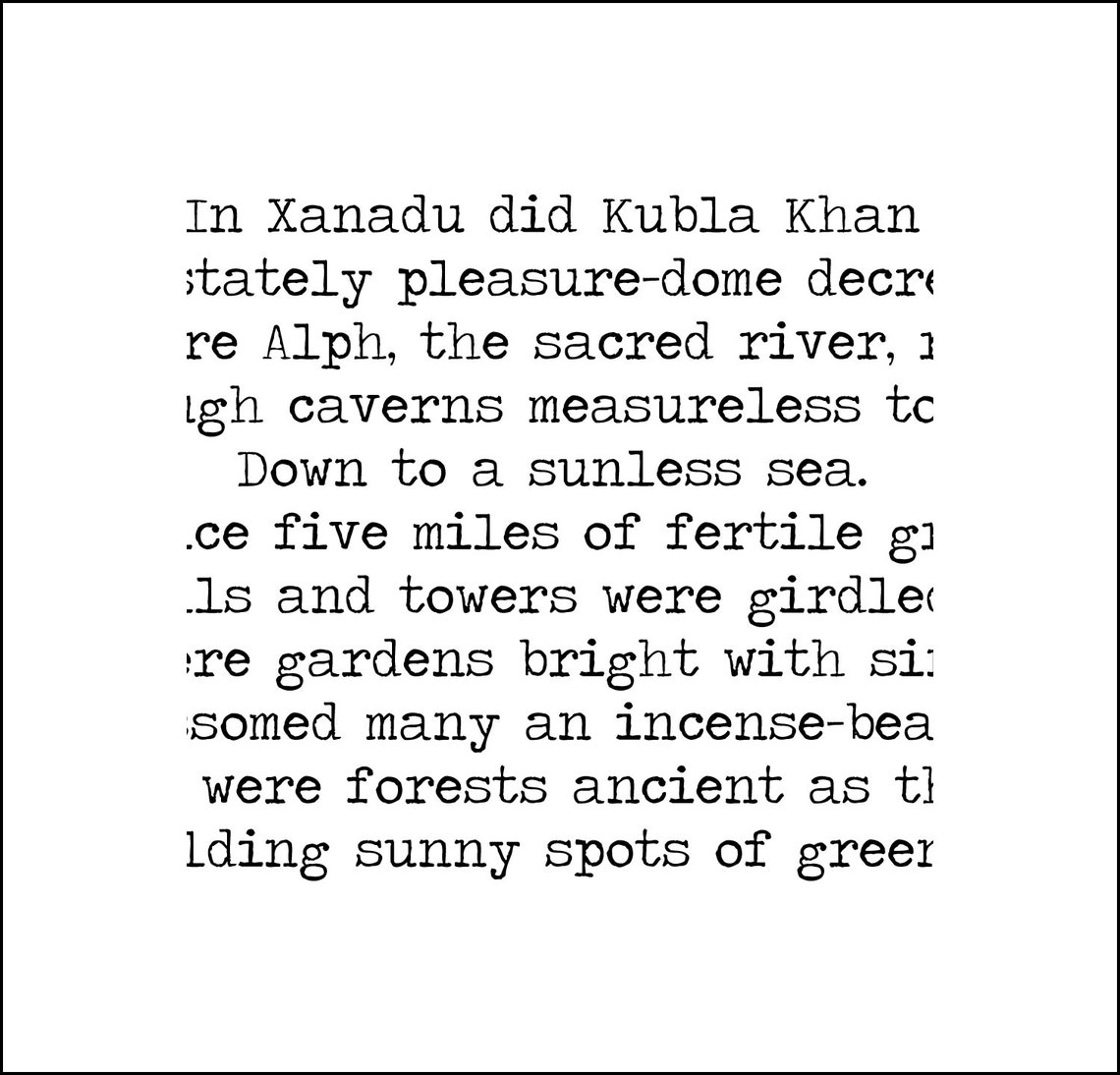 Samuel Taylor Coleridge Instant Printable Poem 'kubla Etsy UK