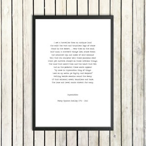 Percy Shelley 'Ozymandias' Instant Printable Poetry Poster Digital Download Literature Gift Breaking Bad Print Walter White Quote Heisenberg image 3