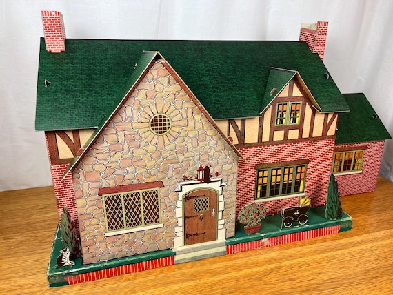 1940s Built-Rite XL Cardboard Dollhouse