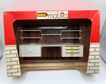 Vintage BRIO Mobilia Kai Kristiansen Dollhouse Shelving Set, No. 38350 (1:16 Scale)