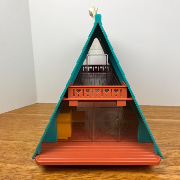 Vintage 1970s Fisher Price A-Frame Dollhouse