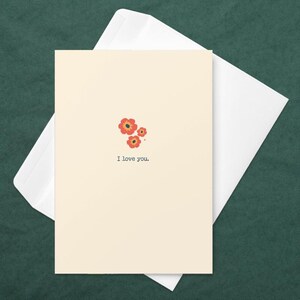 Carte de vœux fleurie pour Saint Valentin - Carte St Valentin Minimaliste
