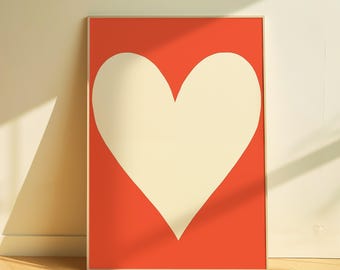 Heart Poster, Red Maximalist Love Wall Art