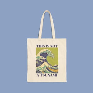 Unisex Artistic Tote Bag for Art Lovers Hokusai Inspired Design Gift for Japan Lovers Grocery Shopping Bag Japanese Canvas Tote Bag