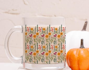 Wildflower Coffee Mug, Cottagecore Floral Tea Cup, Gift for Mom