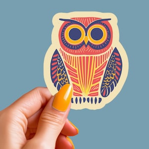 Cute Owl Sticker Colorful Owl Decal Forest Animal Sticker Gift for Owl Lovers Vinyl Sticker for Water bottle or Laptop Owl Gift