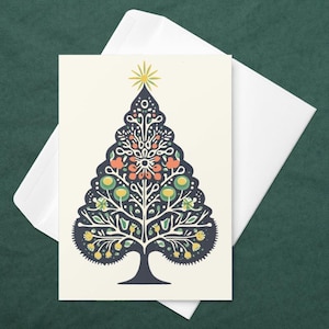 Carte de vœux de Noël Carte Sapin de Noël Carte Noël Moderne Illustration Noël