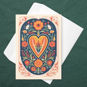 Carte de vœux pour la St Valentin | Carte Saint Valentin | Carte Déclaration d'Amour | Carte avec Enveloppe