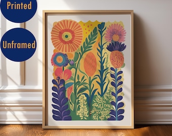 Vibrant Floral Poster, Bold Modern Art Print
