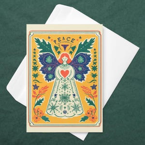 Elegant Christmas Angel Greeting Card Festive Holiday Card with Angel Illustration for Family and Friends