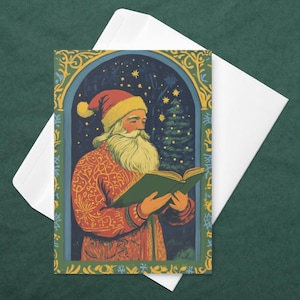 Carte de vœux de Noël avec Père Noël - illustration Noël vintage