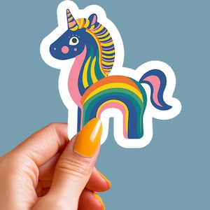 Niedlicher Einhorn Aufkleber für Junge Mädchen Geschenk, Einhorn Aufkleber, Einhorn Aufkleber, Einhorn Aufkleber, Laptop Aufkleber für Einhorn Liebhaber