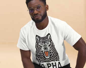 Medieval Alpha Wolf Tee Shirt for Men, Bold Animal TShirt