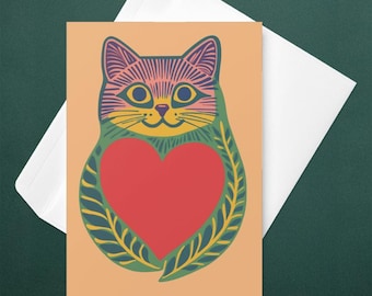 Cat Love Greeting Card for Valentine’s Day
