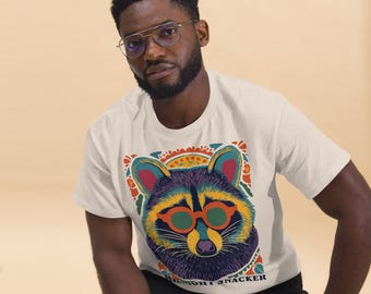 Raccoon T Shirt Midnight Snacker, Funny Animal Tee, Fun Colorful Shirt