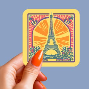 France Paris Stickers Waterproof Vinyl Stickers Paris Travel Sticker Collection Gift for Travel Lovers Luggage Sticker