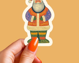 Vintage Weihnachtsmann Aufkleber, Retro Feiertags-Dekor
