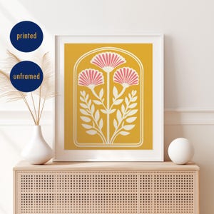 Affiche fleurie jaune