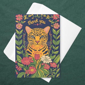 Bunte Leopard Dankeskarte Gepard Dankeskarten Tierdruck Grußkarten Karte + Umschläge