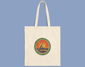 Captain Stofftasche Maritime Einkaufstasche Segel-Motiv für Strand, Alltag und Meeresliebhaber Maritime Einkaufstasche Meerfans Geschenk