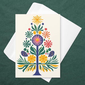 Carte de vœux de Noël Carte de Voeux Sapin de Noël Carte Noël Minimaliste Moderne Illustration Noël